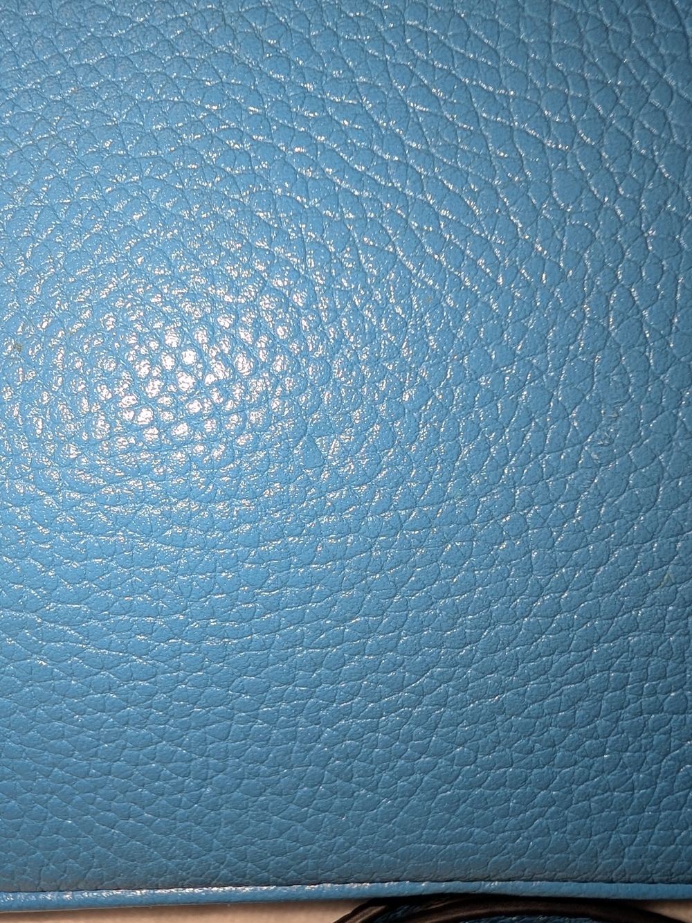 Coach Sadie Pebbled Leather Crossbody Clutch in Azure Blue Silver VGUC - Picture 14 of 15